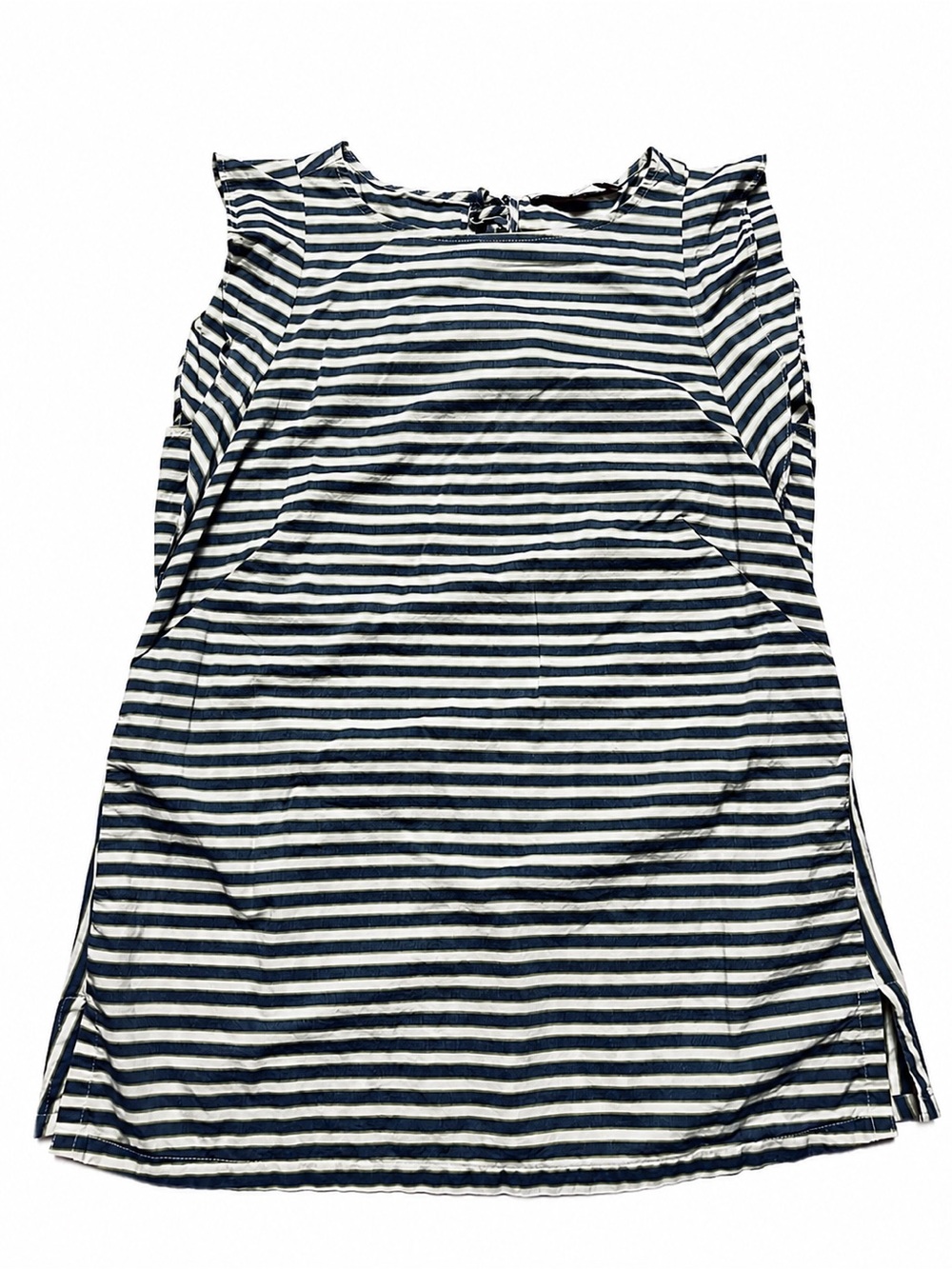 LOFT Nautical Striped Sleeveless Top Tie Back Coastal Cottage XS